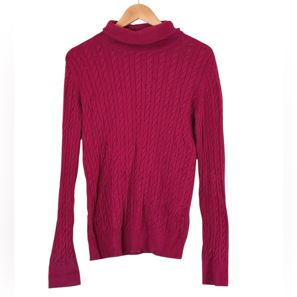 Talbots | Like new pink cable knit turtleneck sweater